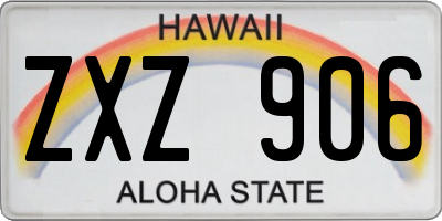 HI license plate ZXZ906