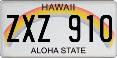 HI license plate ZXZ910
