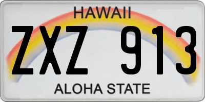HI license plate ZXZ913