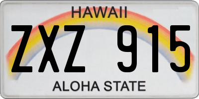 HI license plate ZXZ915