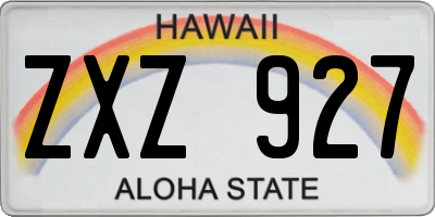 HI license plate ZXZ927