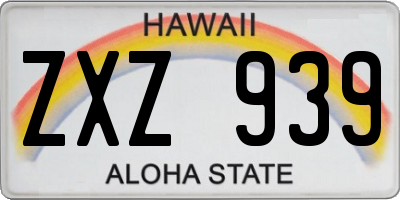 HI license plate ZXZ939