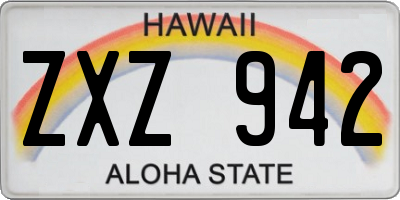 HI license plate ZXZ942