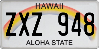 HI license plate ZXZ948