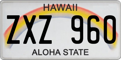 HI license plate ZXZ960
