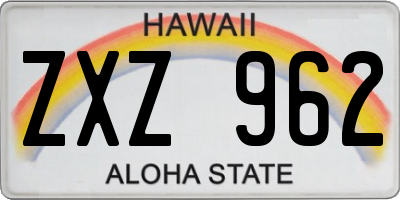 HI license plate ZXZ962