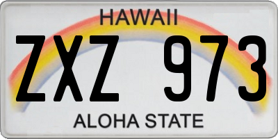 HI license plate ZXZ973