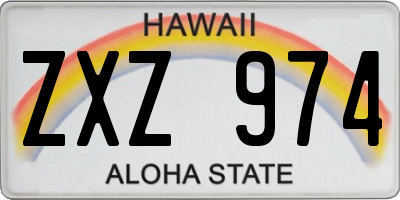 HI license plate ZXZ974