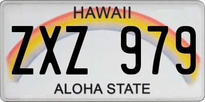 HI license plate ZXZ979