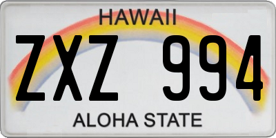 HI license plate ZXZ994