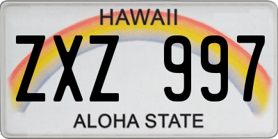 HI license plate ZXZ997