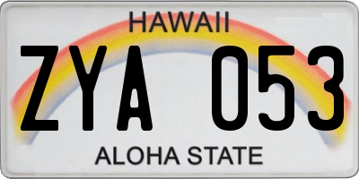 HI license plate ZYA053