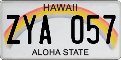 HI license plate ZYA057