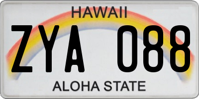 HI license plate ZYA088