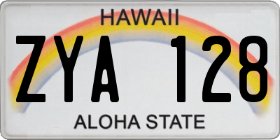 HI license plate ZYA128