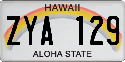 HI license plate ZYA129