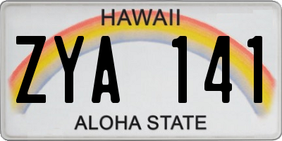 HI license plate ZYA141