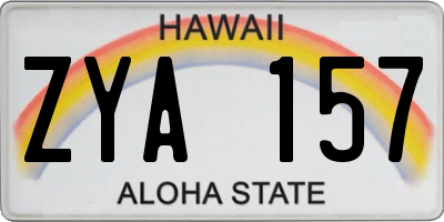 HI license plate ZYA157