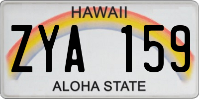 HI license plate ZYA159