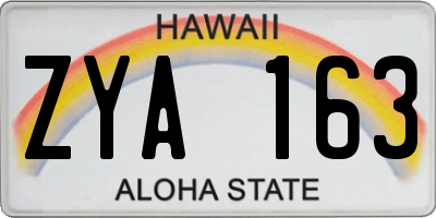 HI license plate ZYA163