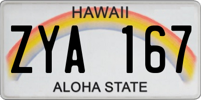 HI license plate ZYA167