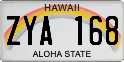 HI license plate ZYA168