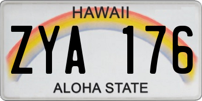 HI license plate ZYA176