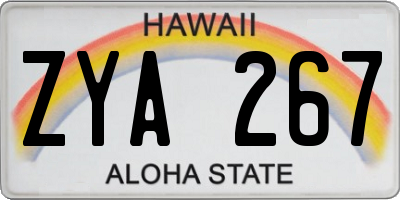 HI license plate ZYA267
