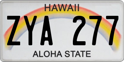 HI license plate ZYA277