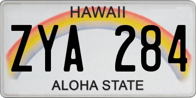 HI license plate ZYA284