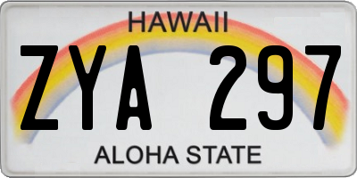 HI license plate ZYA297