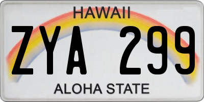 HI license plate ZYA299
