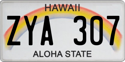 HI license plate ZYA307