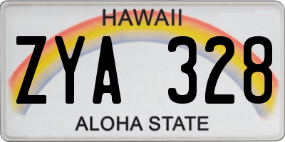 HI license plate ZYA328