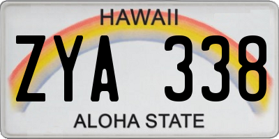 HI license plate ZYA338