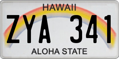 HI license plate ZYA341