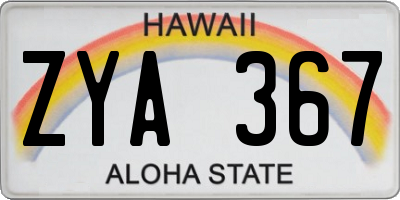 HI license plate ZYA367