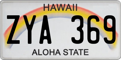 HI license plate ZYA369