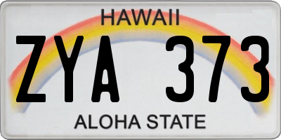 HI license plate ZYA373