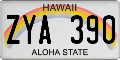 HI license plate ZYA390