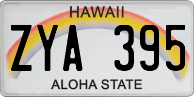 HI license plate ZYA395