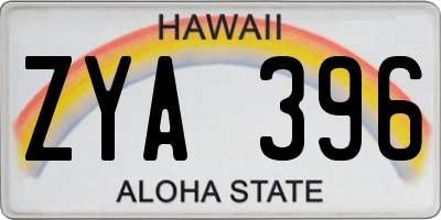 HI license plate ZYA396