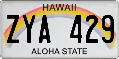 HI license plate ZYA429