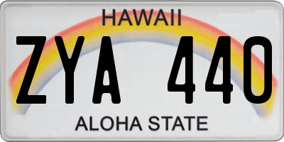 HI license plate ZYA440