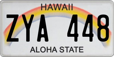HI license plate ZYA448