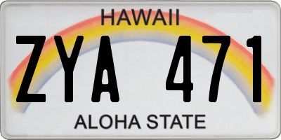 HI license plate ZYA471