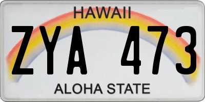 HI license plate ZYA473