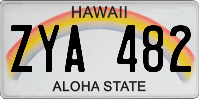 HI license plate ZYA482