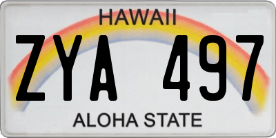 HI license plate ZYA497
