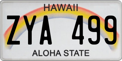 HI license plate ZYA499